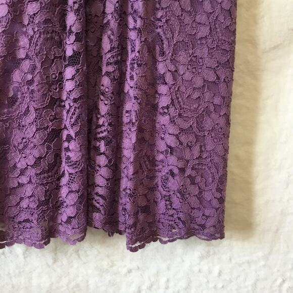 David's Bridal Dark Purple Strapless Lace Dress - Picture 10 of 14